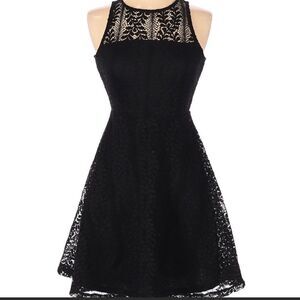 🖤 Spirit of Grace 🖤 womens Medium black lace fit flare cocktail party dress